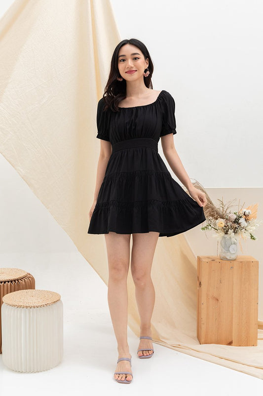 Fire Up the Mini Tiers Dress Black