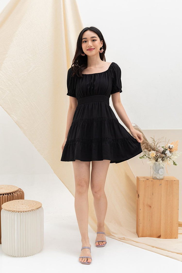 Fire Up the Mini Tiers Dress Black