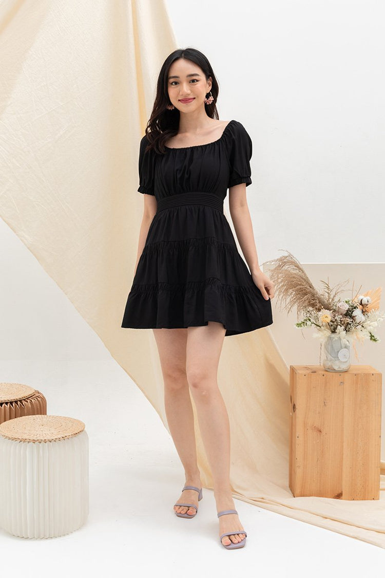Fire Up the Mini Tiers Dress Black