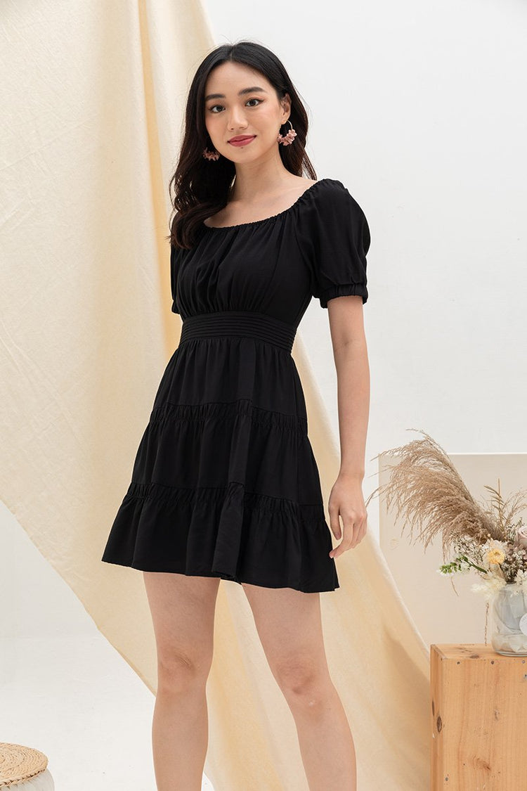 Fire Up the Mini Tiers Dress Black