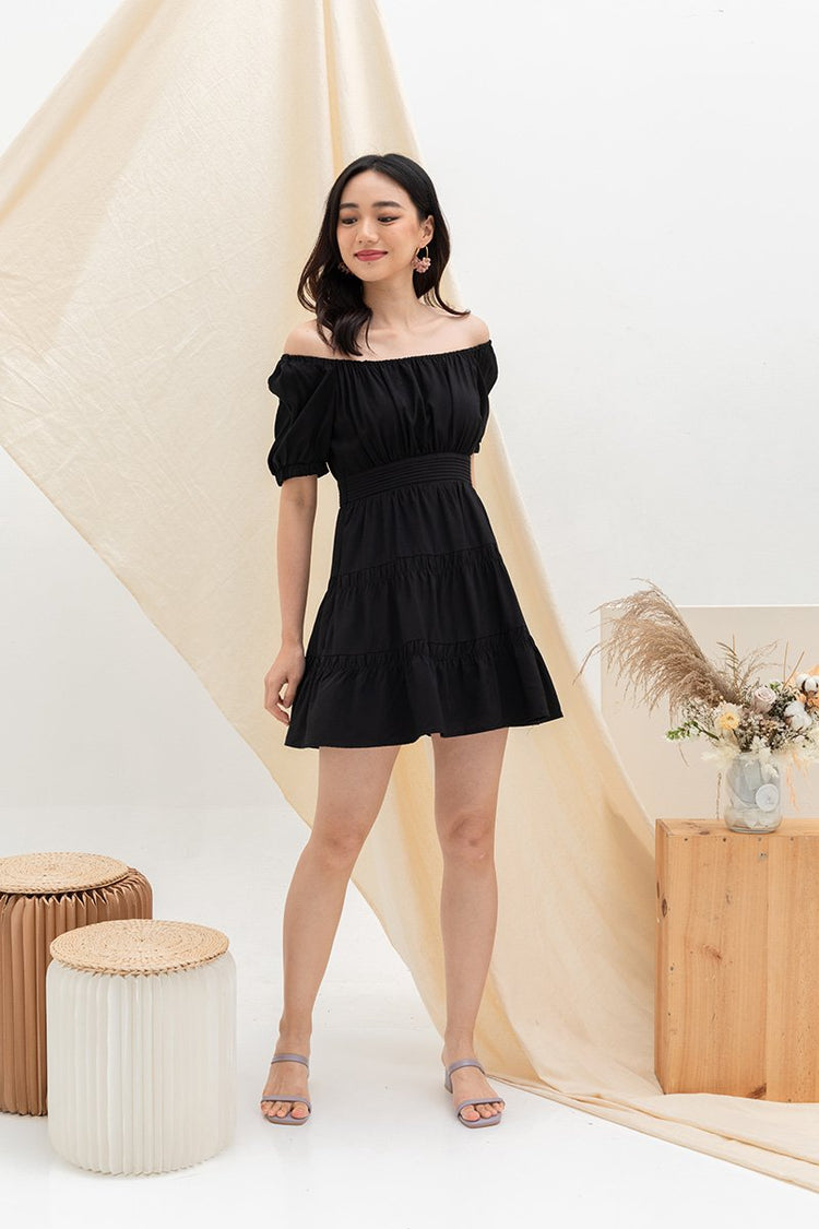 Fire Up the Mini Tiers Dress Black