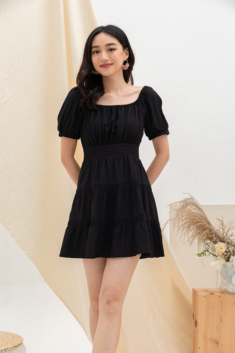 Fire Up the Mini Tiers Dress Black
